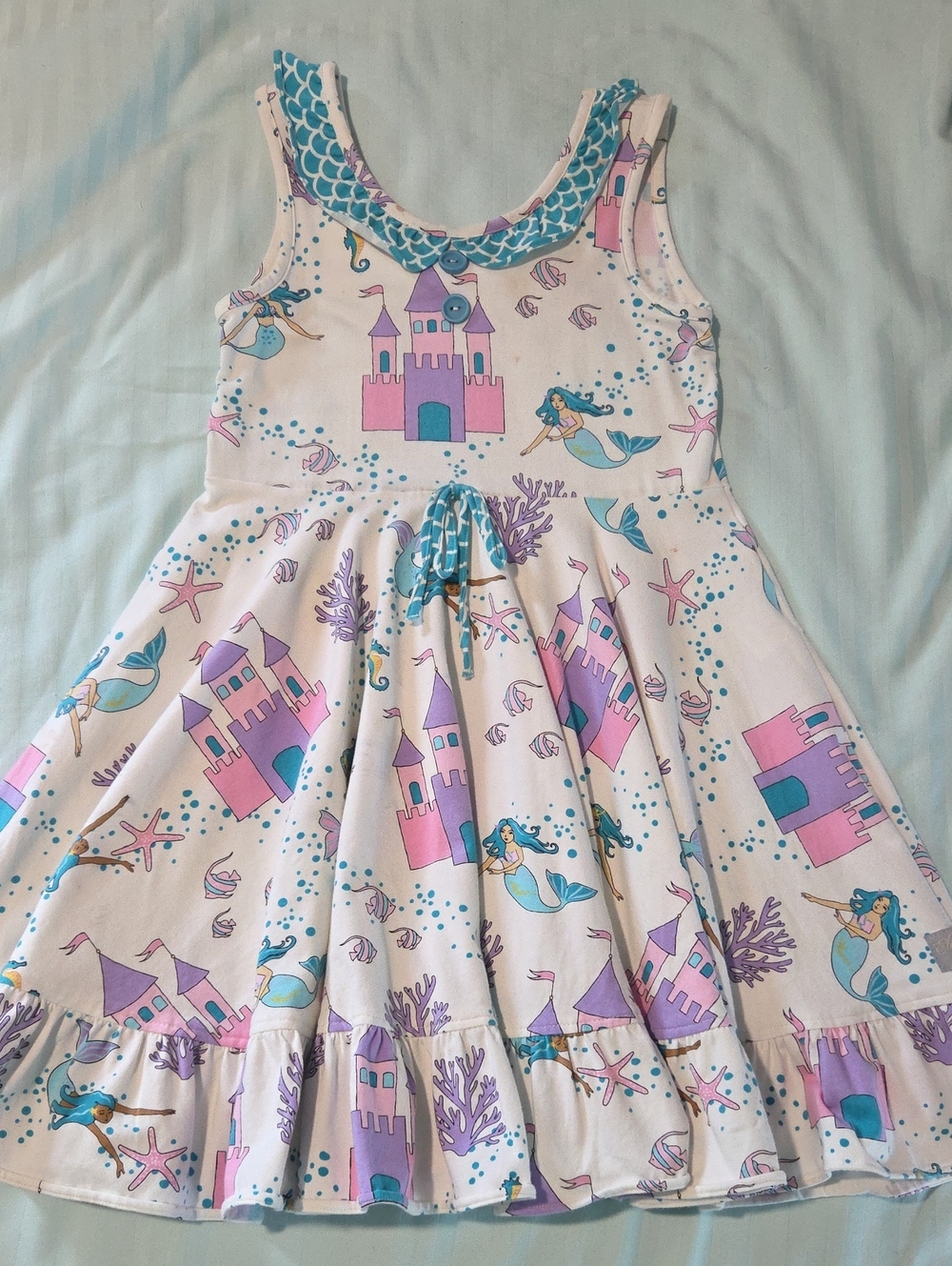 Eleanor Rose Pink, Teal & Purple Mermaid Castle Dress